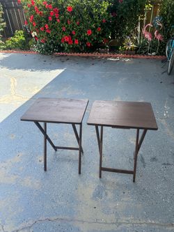 Folding TV Tray Table 2-Piece, Walnut like new