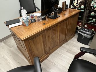Large Executive Oak Desk