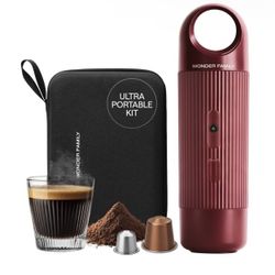 Portable Espresso Maker for Travel - Coffee Maker 5 Cup with Cold Water, 150 Cup with Preheated Water - Expresso Coffee Machine for Grounds, DG & NS C