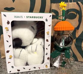 Starbucks snoopy cup and plush