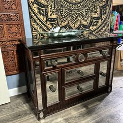 Granite Top Mirrored Cabinet With Drawer