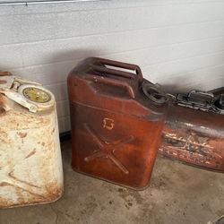 Vintage Ww2 Jerry Cans Gas Military Cartridge Cases