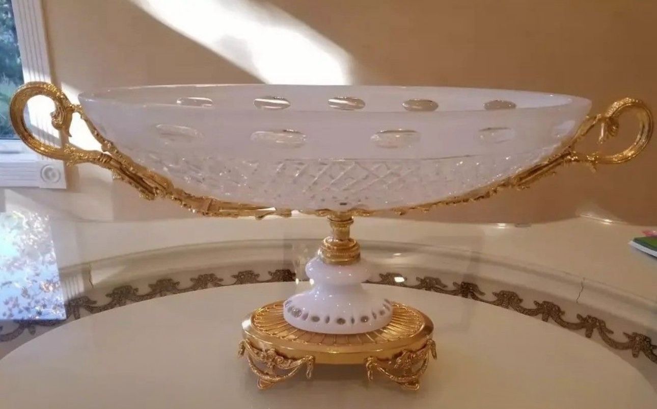 Hand cut Crystal Footed Dish