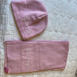 Vintage unworn Roxy pink hat and scarf - new old stock (never worn)