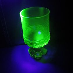 Vaseline Glass Madeira Goblet Set Of 8