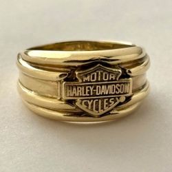 10K Harley Davidson Ring Vintage Size 7