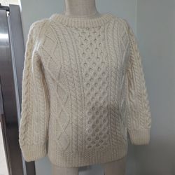 Ladies Wool Handmade Sweater From Ireland Medium