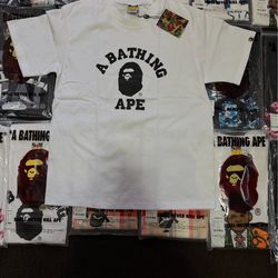 a bathing ape T shirt black and white