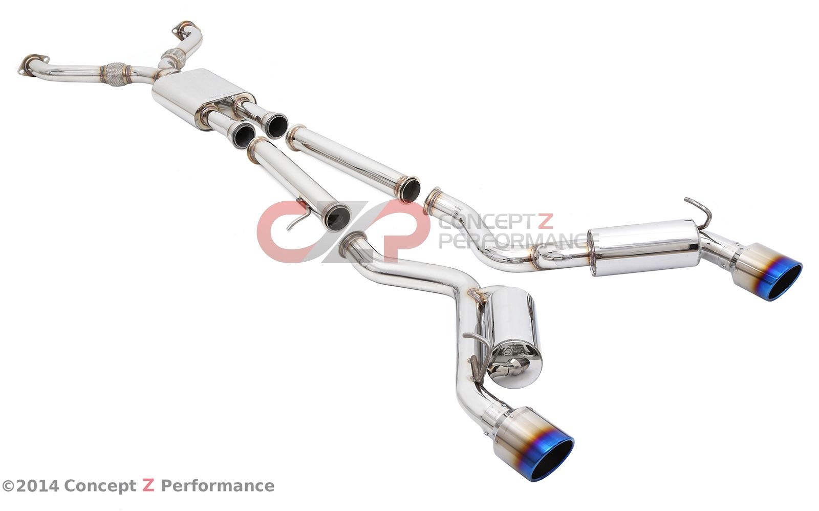Used Motordyne E370 ShockWave Catback Exhaust w/ 5 inch Blue Burnt Titanium Tips for Infiniti G37 ***PLS READ DESCRIPTION***