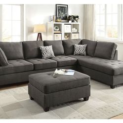 Gray Sectional Sofa - Ottoman Sold Separately 