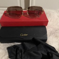 Authentic 59 Mm Cartier Wire Frame Sunglasses