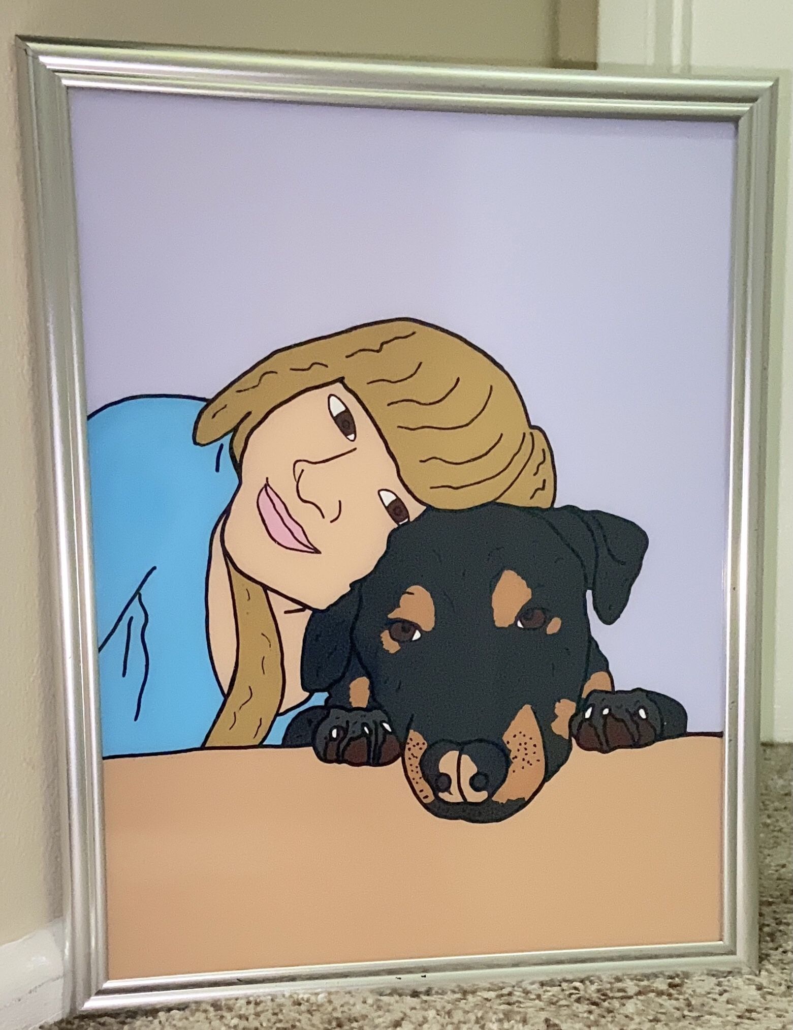 Glass Paintings Family, Friends, Pets, Anime & Cartoon Portraits Available LOCATED IN COVINA