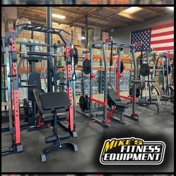 Smith Machine Home Gym Squat Rack Olympic Bench Plates Weights