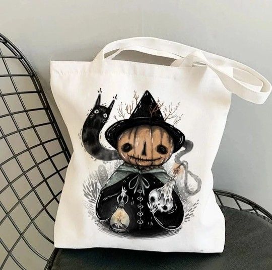 Cute Pumpkin And Black Cat Bag