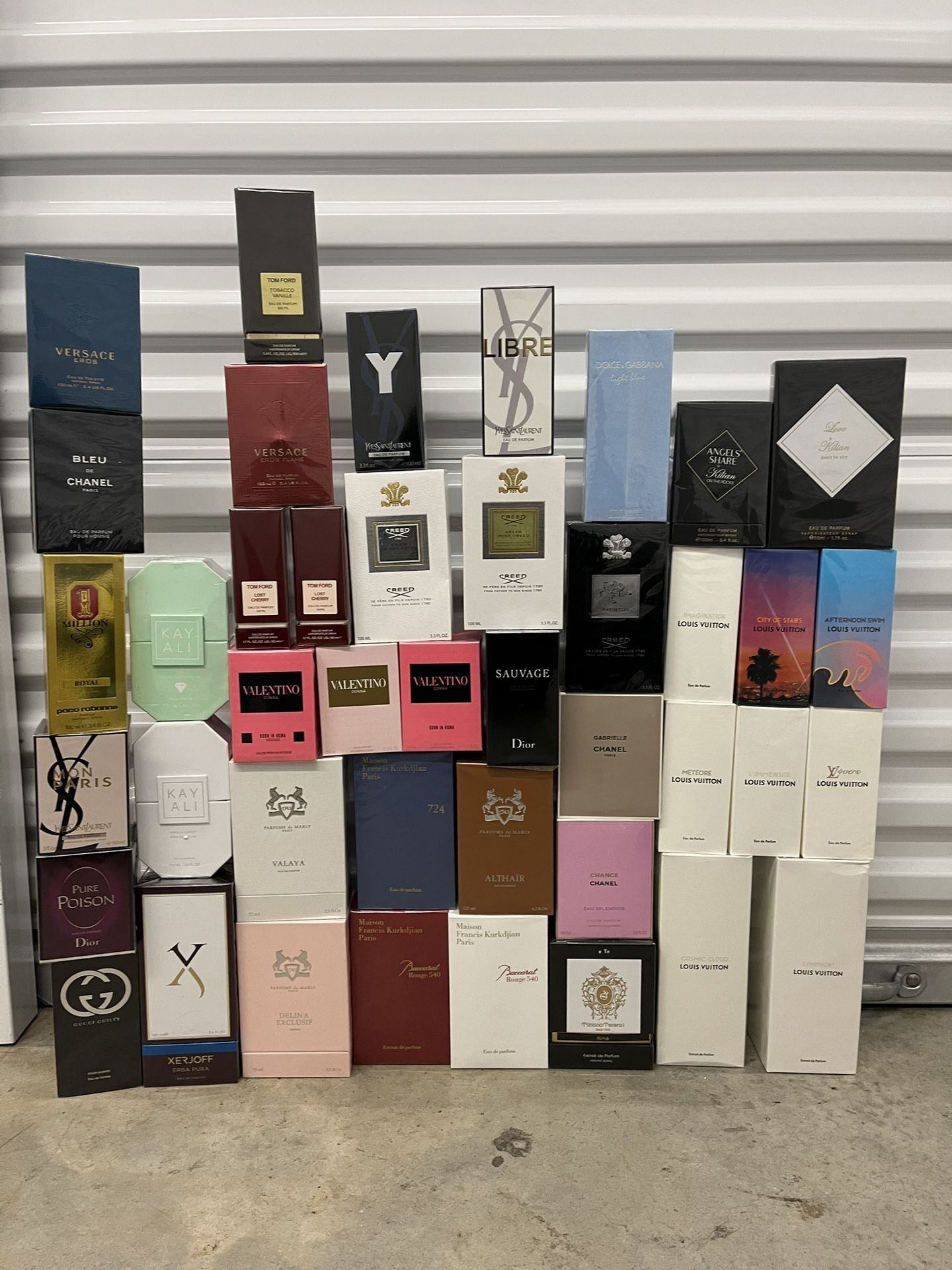 Lv, Baccarat, Delina, Killian, Valentino, Chanel, Dior, Tom Ford, Creed, One Million, Kirke