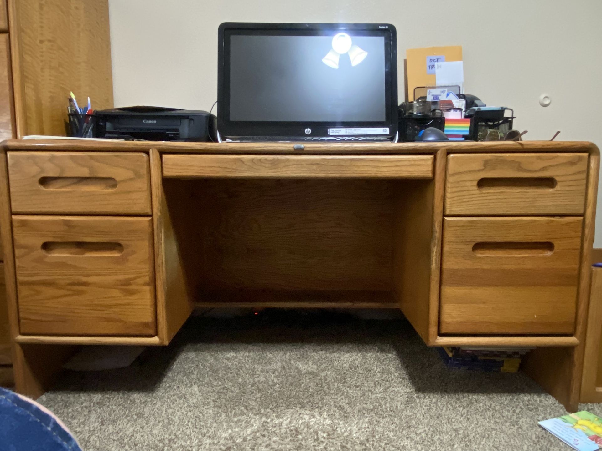 Oak Office Desk  - Free You Haul 