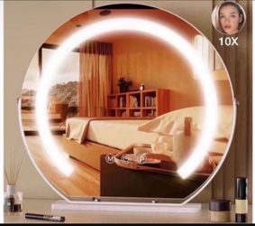 Vanity Mirror with Lights,Round Light Up Makeup Mirror for Dressing Table, Desk, Bathroom, Bedroom Touch Screen Control, 3 Colors Dimmable LED Table M