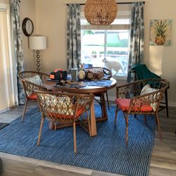 PENDING - Like New, Dania Extendable Walnut Veneer Dining Table. 