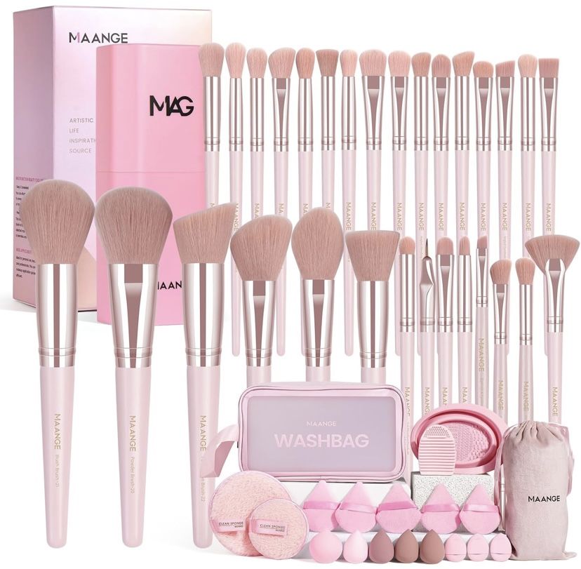 Pink Make Up Brush Full Set Kit