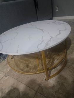 Faux marble coffee table