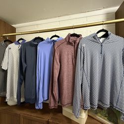 Lot of 7 Golf Quarter Zips/ polos! Lululemon, Gfore, Greyson, Travis Matthew, Polo