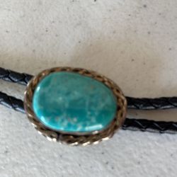 Bo Lo Tie. Southwestern Navajo Turquoise Tie 