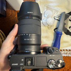 Sony a6400 Camera w/ lens & 3 Batteries 