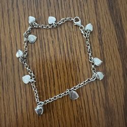 Heart Silver Anklet