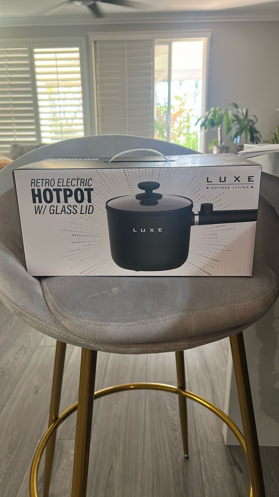 Luxe Retro Electric Hotpot W/Glass Lid