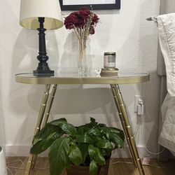 2 Gold Mirror Side Tables