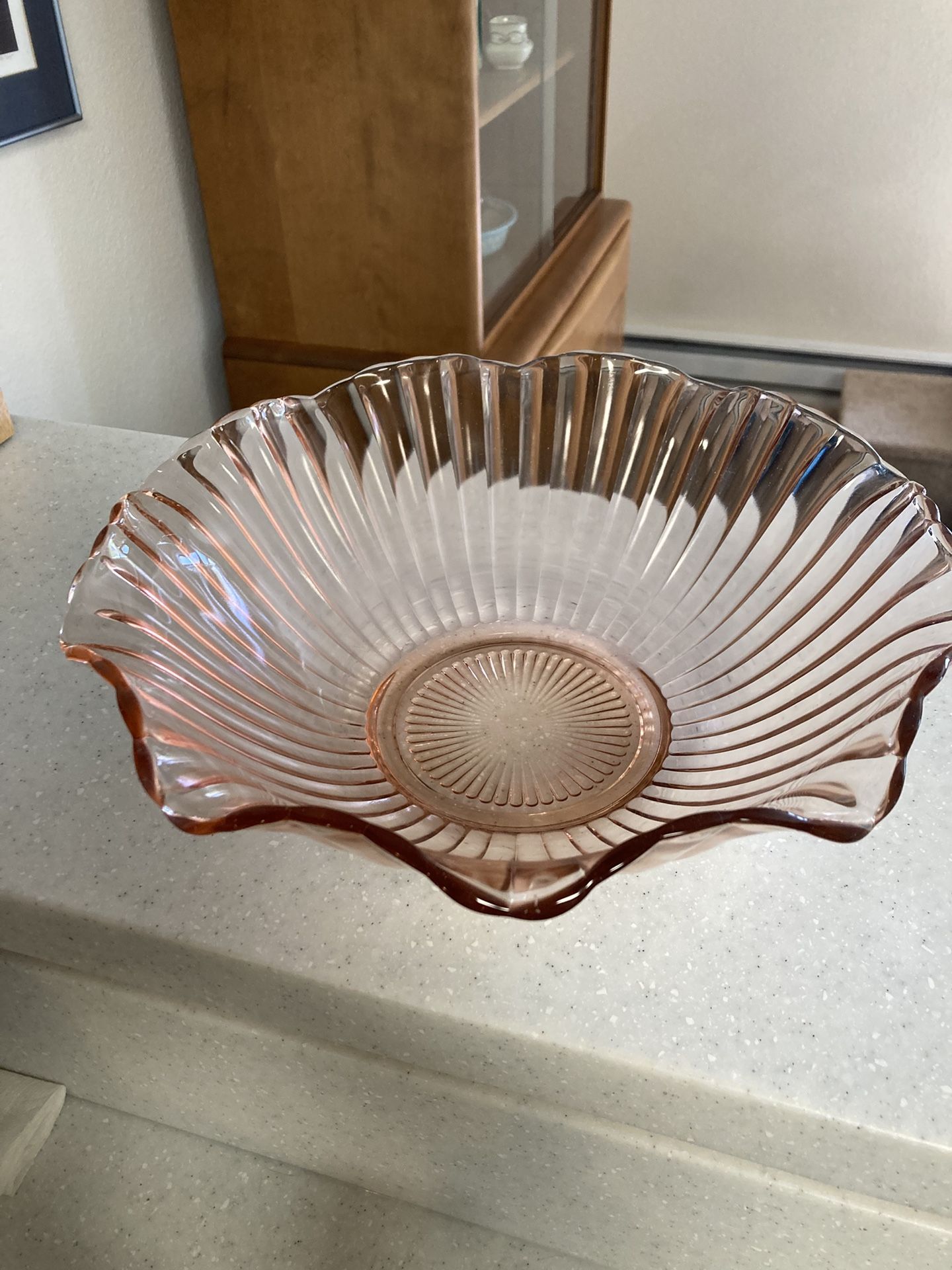 Anchor Hocking Large Pink Depression Glass Bowl