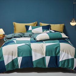 4Pcs,Queen bedding Set (1Duvet Cover 1 Flat Sheet and 2 Pillowcase) 800 TC 100% cotton balls