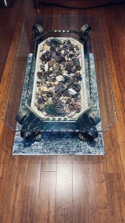 Glass coffee table and 2 end tables