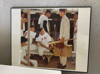 Boston Red Sox Mickey McDermott Norman Rockwell THE ROOKIE 15"x12" (Framed)