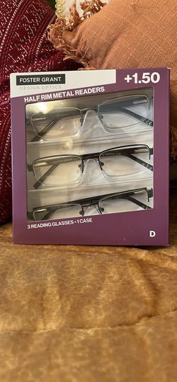 Foster Grant Half Rim Metal Readers +1.50