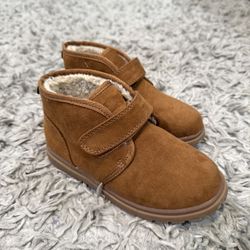 Cat And Jack Size 11T Magnus Fur Lined Boots -cognac 