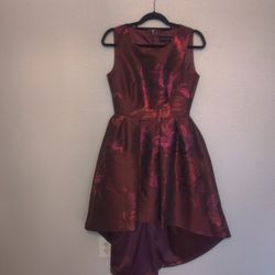 Gorgeous Floral Metallic Red And Fushia Formal Dress
