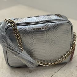 Victoria's Secret silver crocodile embossed bag