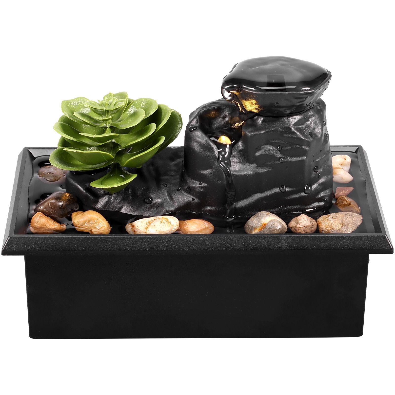NEW!! Tabletop LED-Lighted Small (4.5"H x 6.78"W x 4"D) Water Fountain - price as posted is firm.