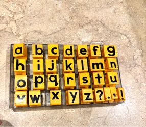 Stamps ink-abc-alphabet-lowercase letters-reading, writing, classroom, school, Art, scrapbook, card making