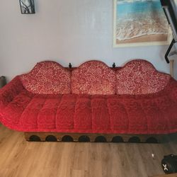 Red Velvet Couch