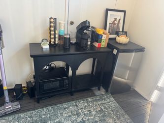 Black wood style console table