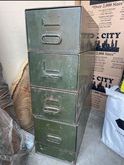 Vintage Military Metal Storage/Cabinet File Drawers