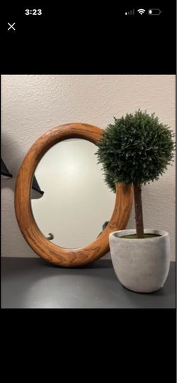 Oval Wood Framed Wall Mirror
