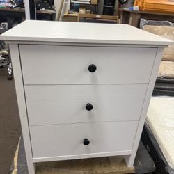 Bedside table with 3 drawers, wooden side table