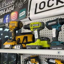 Dewalt, Ryobi, Makita Drills