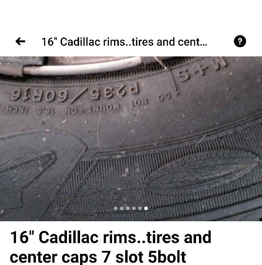 Set Of Four 16" Tires And Cadillac Rims