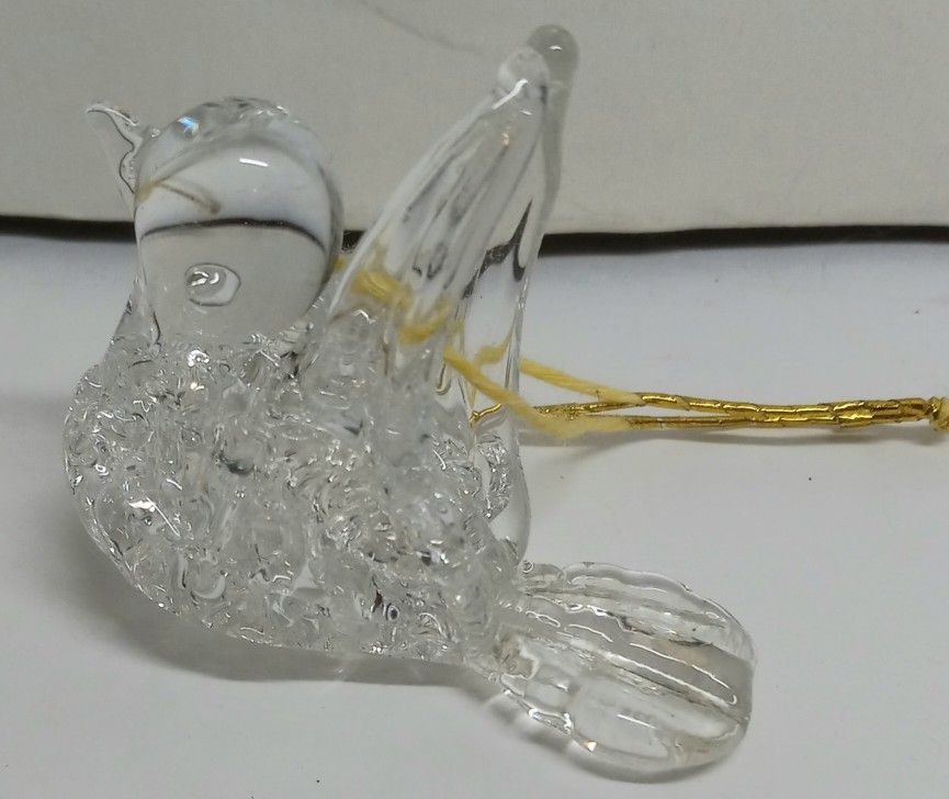 Vintage Turtle Dove Spun Glass Christmas Ornament #2