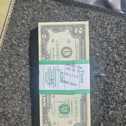 Uncirculated $2 bills two dollar bills