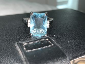 4.0 CTW Aquamarine Ring Size 8 in Sterling Silver